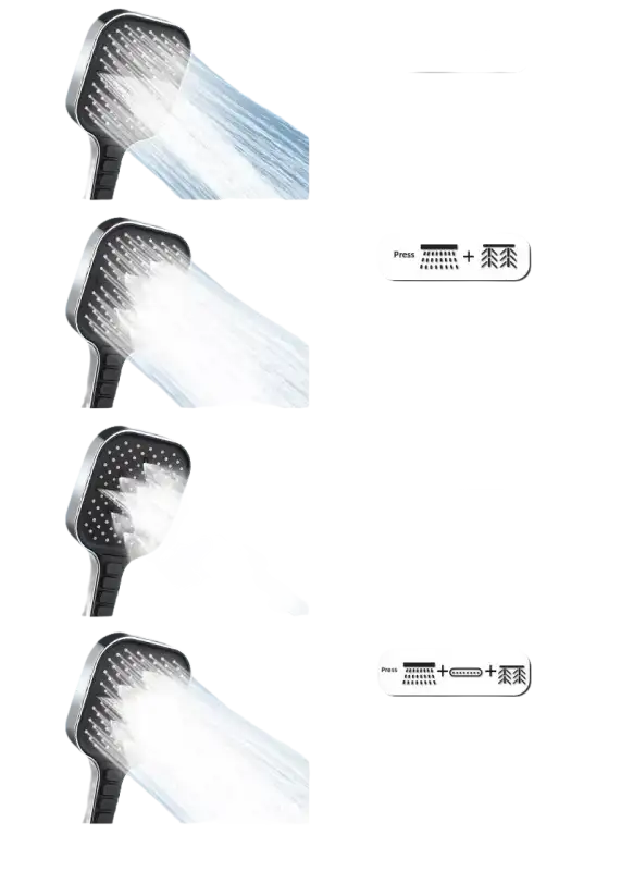 Shower head with multiple spray modes.