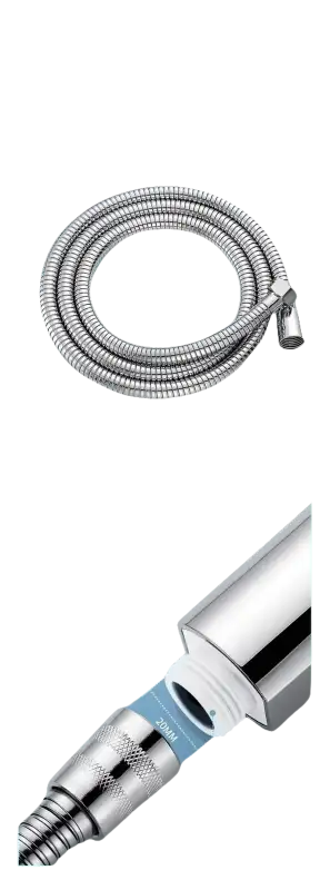 Stainless steel shower hose.