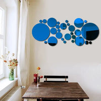 26pcs Round Acrylic Mirror Stickers - Self-Adhesive Removable Bathroom/Kitchen Wall Decor Shatterproof Tile Art