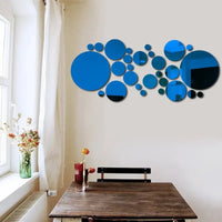 26pcs Round Acrylic Mirror Stickers - Self-Adhesive Removable Bathroom/Kitchen Wall Decor Shatterproof Tile Art