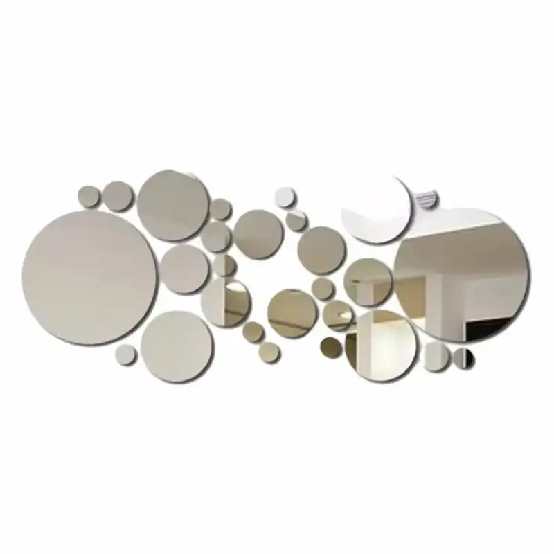 26pcs Round Acrylic Mirror Stickers - Self-Adhesive Removable Bathroom/Kitchen Wall Decor Shatterproof Tile Art