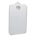 Clear rectangular mirror with suction cup.