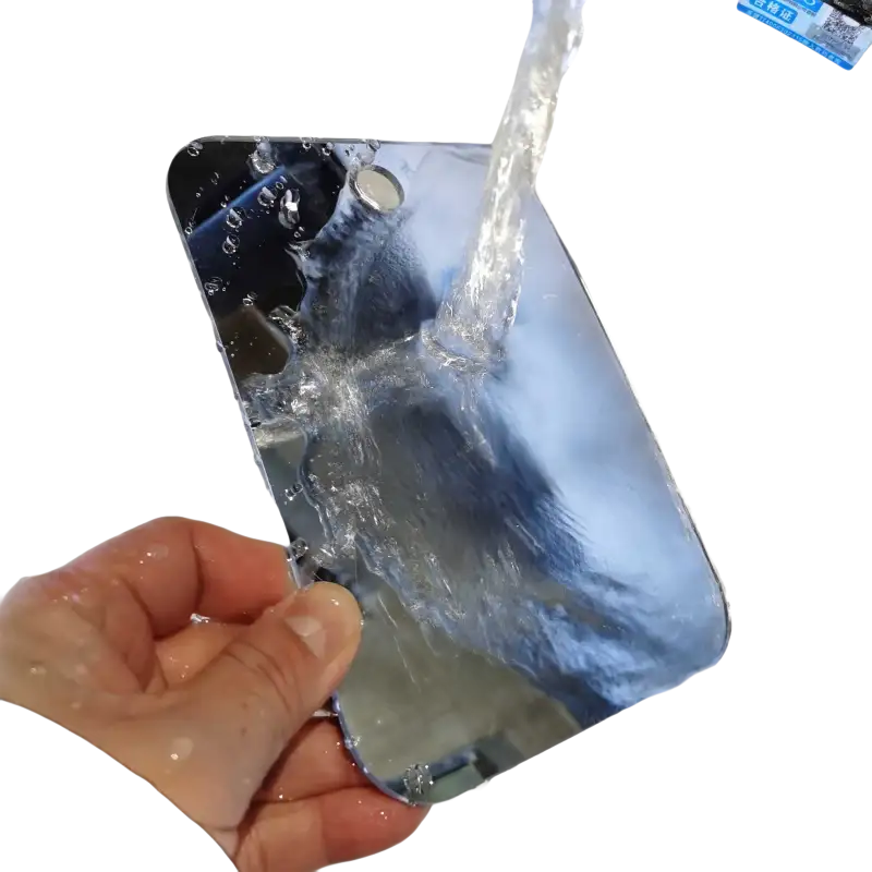 Shiny, water-resistant smartphone.