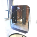 Transparent acrylic panel with suction cup.