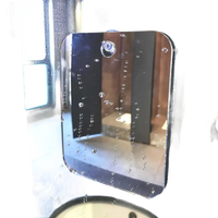 Transparent acrylic panel with suction cup.