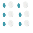 Arrangement of white and blue circles on Remote Ruckus Magnetix Wall Hooks wall mount strong magnet