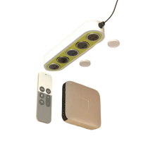 White and green power strip with Magnetix Wall Hooks, wall mount strong magnet, versatile organizer