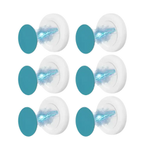 Six pairs of white Magnetix Wall Hooks for a trendy invisible key organizer setup