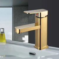 RETHME Gold faucet bathroom faucet metal stainless steel handle hot and cold mixer faucet square faucet beautiful