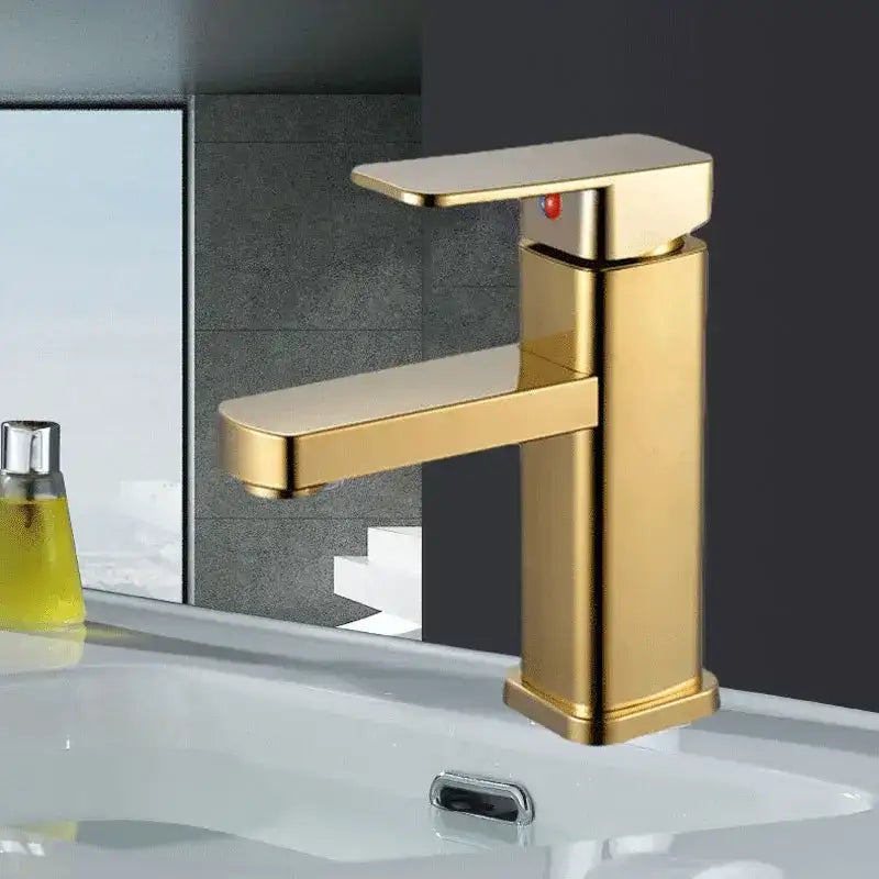 RETHME Gold faucet bathroom faucet metal stainless steel handle hot and cold mixer faucet square faucet beautiful