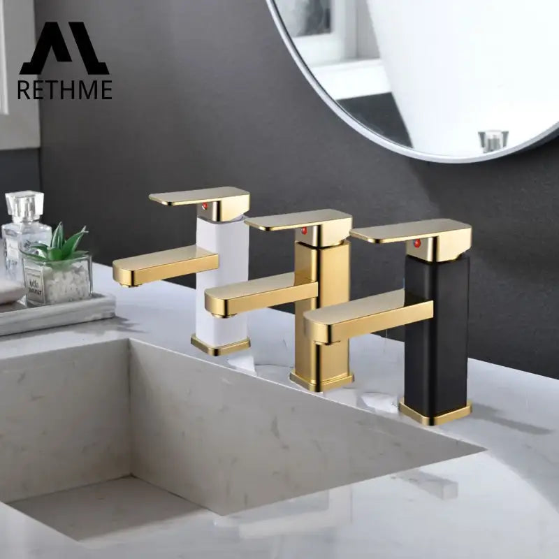 Rethme Luxe Square Mixer Faucet - Gold Finish