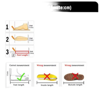Foot measurement guide.