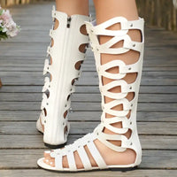 Summer Women Sandals Fashion Casual Flats Knee High Boots Retro Elegant Shoes Trend Luxury Designer Sandals Sandalias