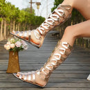 Summer Women Sandals Fashion Casual Flats Knee High Boots Retro Elegant Shoes Trend Luxury Designer Sandals Sandalias