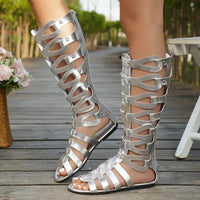 Summer Women Sandals Fashion Casual Flats Knee High Boots Retro Elegant Shoes Trend Luxury Designer Sandals Sandalias