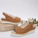New Women’s Shoes Summer Retro Roman Sandals Women Pu Casual Wedge Sandals Slippers Women Platform Slippers Plus Size 43