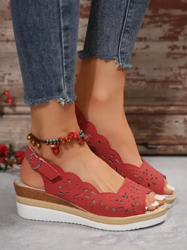 New Women’s Shoes Summer Retro Roman Sandals Women Pu Casual Wedge Sandals Slippers Women Platform Slippers Plus Size 43