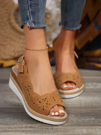 New Women’s Shoes Summer Retro Roman Sandals Women Pu Casual Wedge Sandals Slippers Women Platform Slippers Plus Size 43