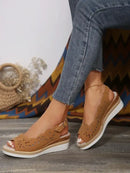 New Women’s Shoes Summer Retro Roman Sandals Women Pu Casual Wedge Sandals Slippers Women Platform Slippers Plus Size 43