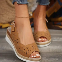 New Women’s Shoes Summer Retro Roman Sandals Women Pu Casual Wedge Sandals Slippers Women Platform Slippers Plus Size