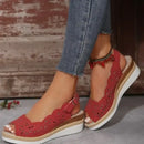 New Women’s Shoes Summer Retro Roman Sandals Women Pu Casual Wedge Sandals Slippers Women Platform Slippers Plus Size
