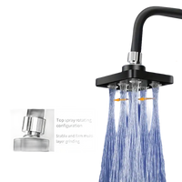 Adjustable shower head with multiple spray nozzles.
