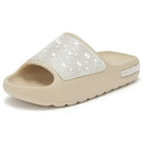 Women Slides Fashion Platform Rhinestone Decor Slide Sandals Outdoor Non-slip Beach Sandals 2024 Summer New Women