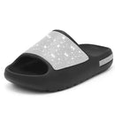 Women Slides Fashion Platform Rhinestone Decor Slide Sandals Outdoor Non-slip Beach Sandals 2024 Summer New Women