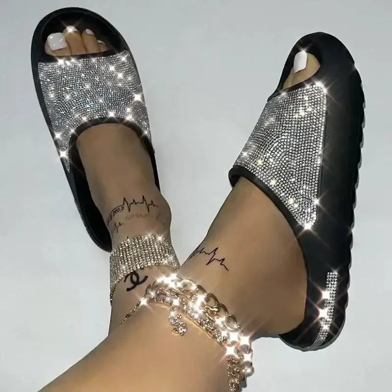 Sparkly Rhinestone Women Slides Fashion