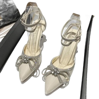 Rhinestone-embellished high heels.