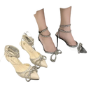 Rhinestone-embellished heeled shoes.