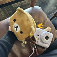 Brown bear plush pencil case.