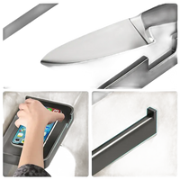 Black bathroom shelf.
