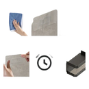 Installation instructions for a wall-mounted tissue box.