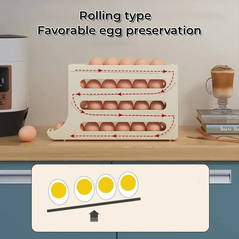 Refrigerator Egg Storage Box Kitchen Egg Box Storage Egg Box Large Capacity Dedicated Egg Carton Egg Rolling Egg