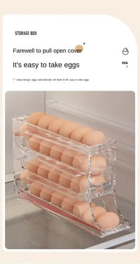 Refrigerator Egg Storage Box Kitchen Egg Box Storage Egg Box Large Capacity Dedicated Egg Carton Egg Rolling Egg