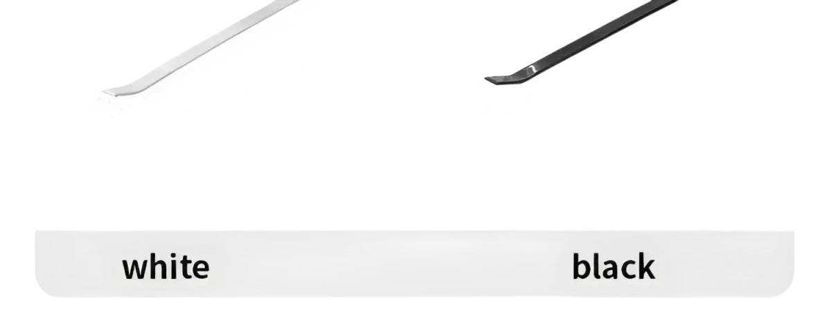Two crowbars, white and black.