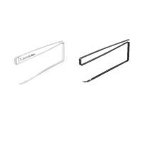 Two metal towel holders, one white and one black.