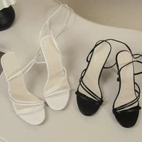 Fashion Rome Sexy High Heels Sandals Women Cross Tied-Lace Up Shoes DLSYXD Summer Open Toe Dress Slippers Femme Pumps