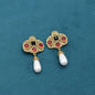 Tassel Pearl Stud Necklace - Ear Studs