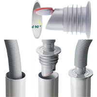 Flexible drain pipe with flippable valve.