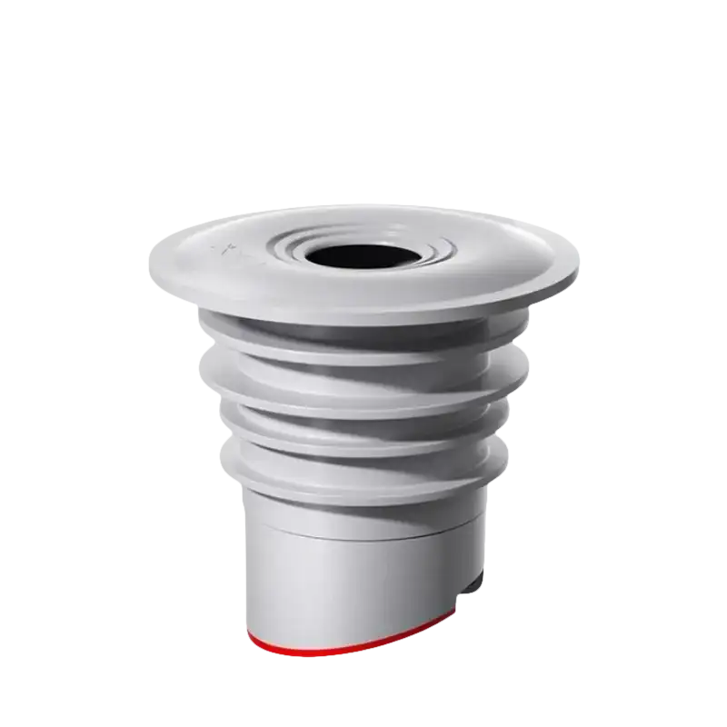 Gray, ridged, cylindrical object with a central hole.