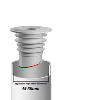 Drain pipe seal ring with dimensions and installation instructions.