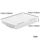 2pc White SelfAdhesive Storage Drawer Box Makeup Pencil Tray Desk Hidden Under Desk Stand Self-adhesive Under-drawer