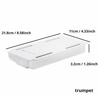 2pc White SelfAdhesive Storage Drawer Box Makeup Pencil Tray Desk Hidden Under Desk Stand Self-adhesive Under-drawer