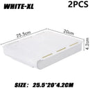 2pc White SelfAdhesive Storage Drawer Box Makeup Pencil Tray Desk Hidden Under Desk Stand Self-adhesive Under-drawer