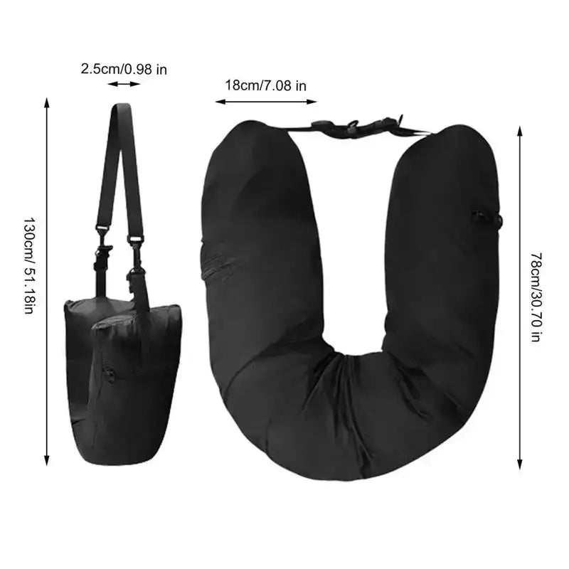 Fillable Travel Pillowcase Organizer Bag Carryable Travel Bag Airplane Cushion Travel Neck Pillow Self-filling Travel