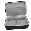 Open black carrying case.