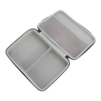 Open black carrying case.