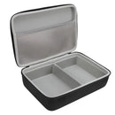 Open black carrying case.
